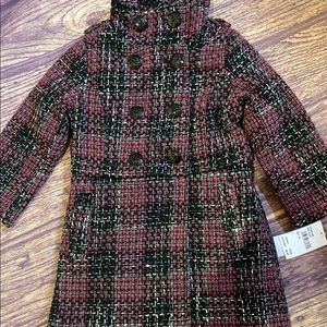 Girls size 5 Jessica Simpson plaid church coat NWT